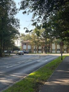 A junction leading onto a main road.
